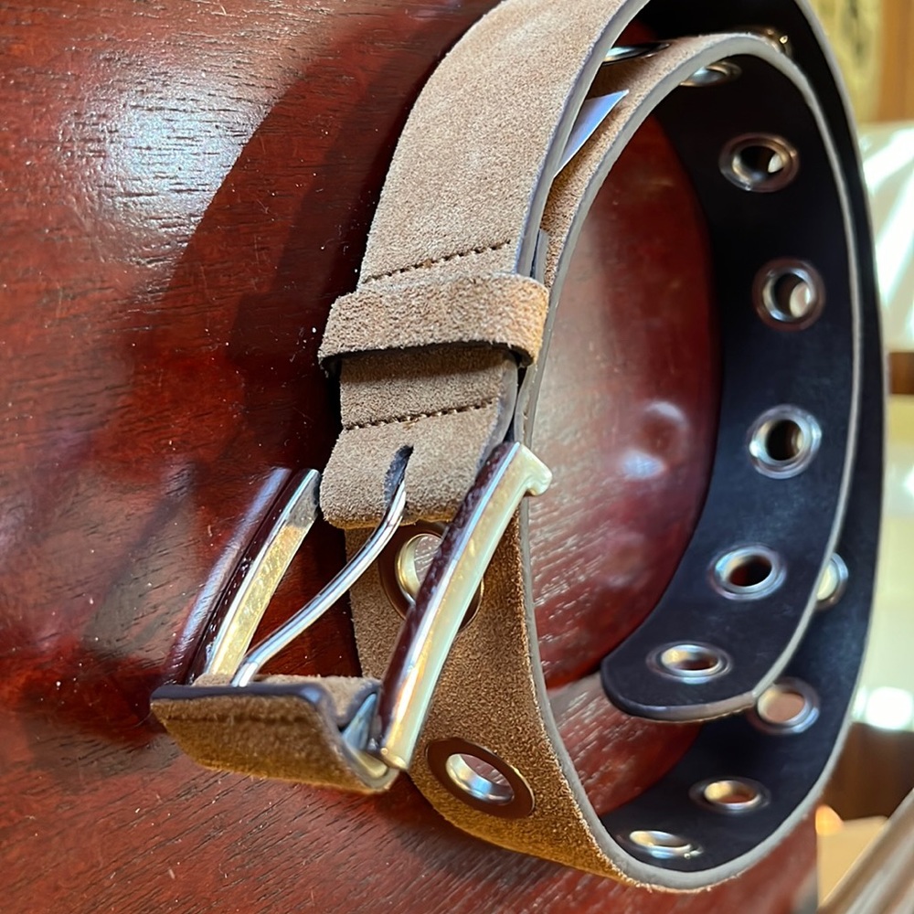 Woman’s decorative tan belt